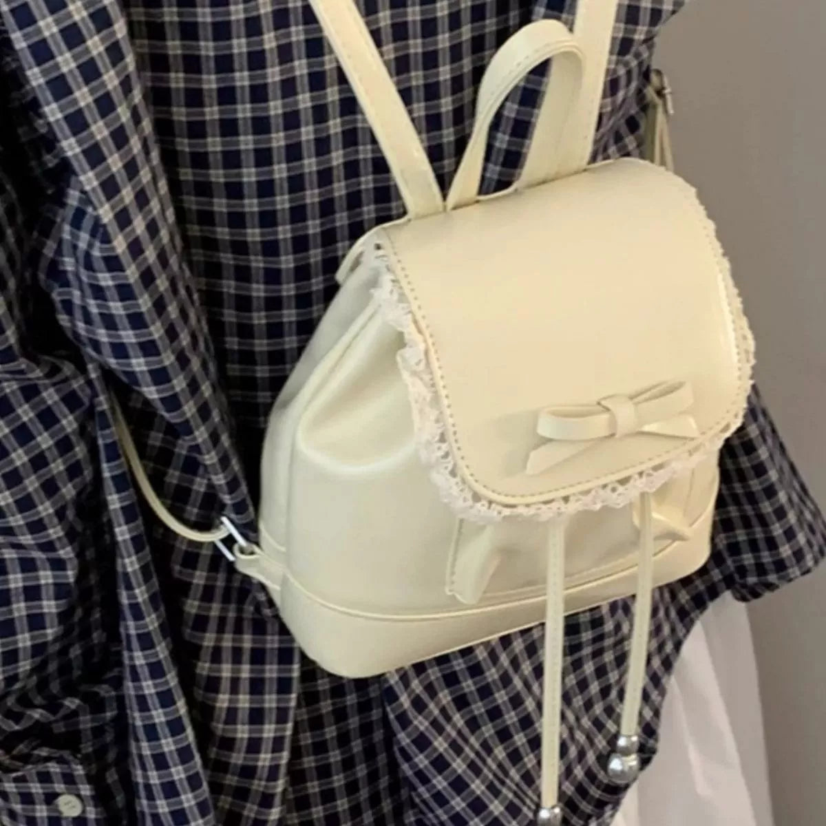 Lace Trim Bowknot Backpack Bag