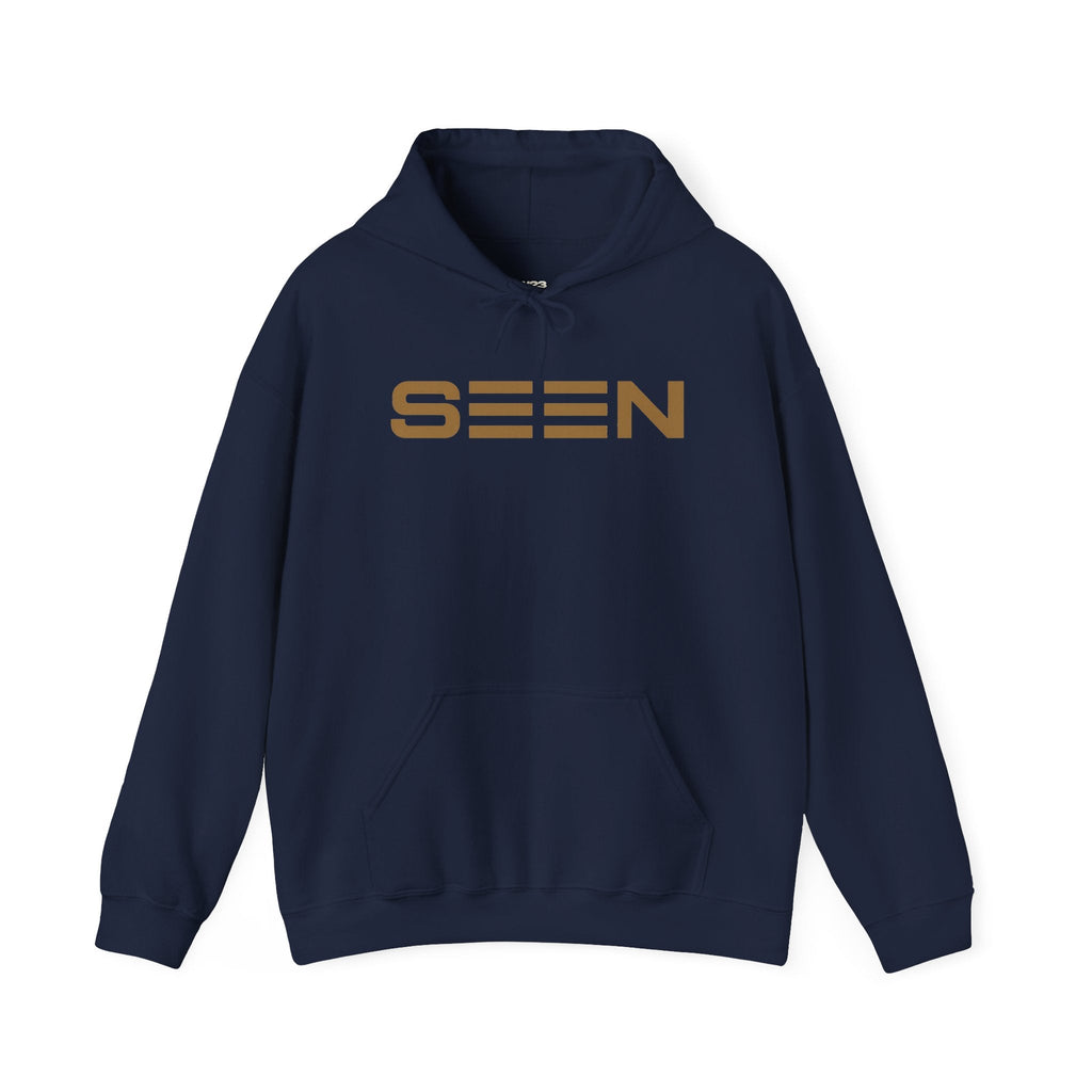 SEEN. Logo Hoodie — Bold Retro Stripe Pullover