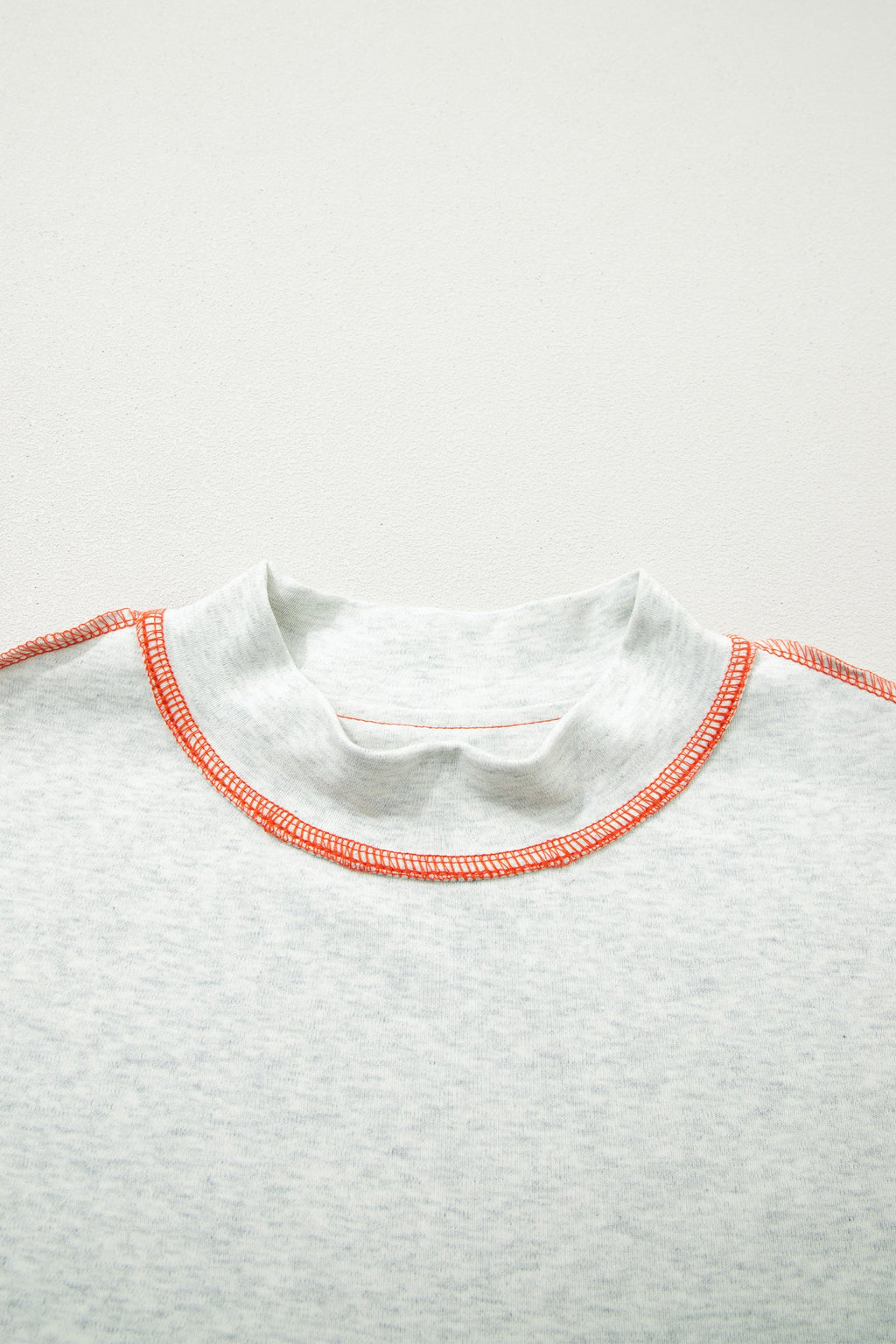 Reversible Contrast Stitching Mock Neck T-Shirt