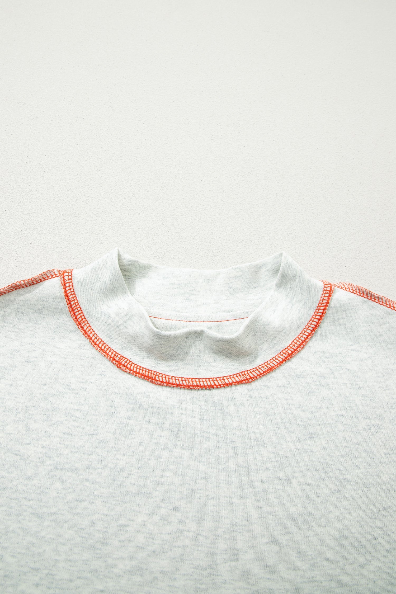 Reversible Contrast Stitching Mock Neck T-Shirt