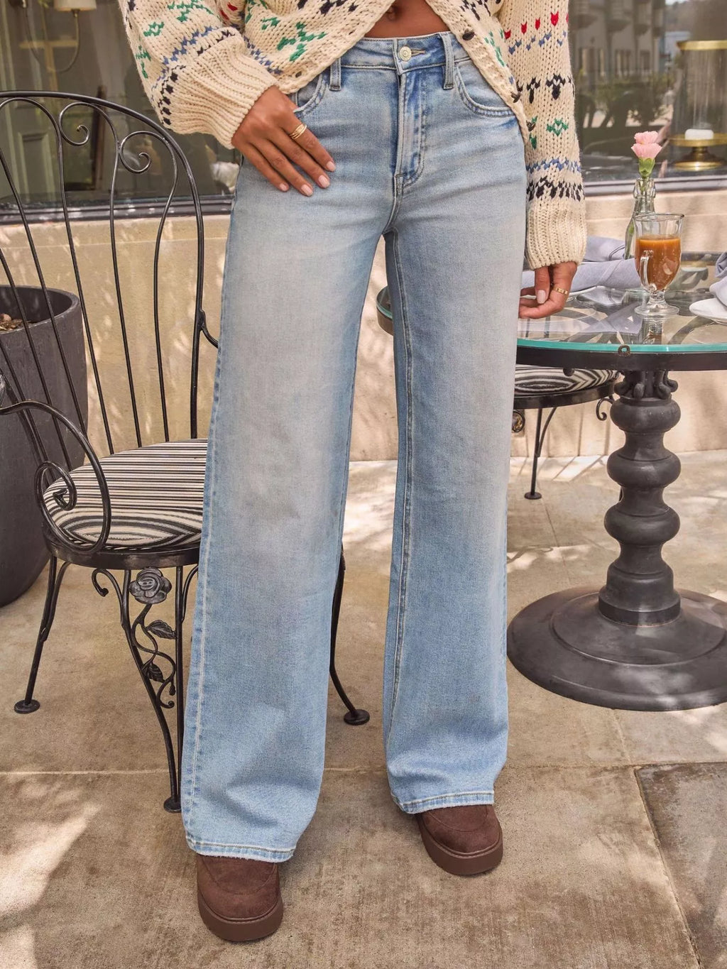 Washed Wide Leg Jeans
