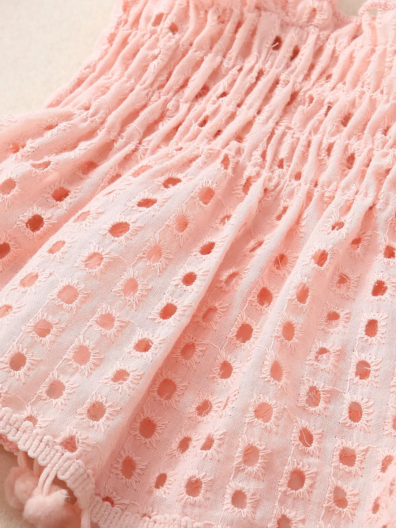 Children's Eyelet Smocked Tank Top and Ruffled Bloomers Set