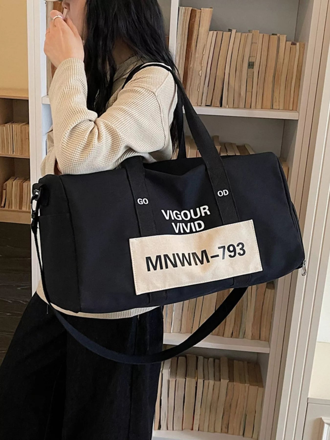 Letter Nylon Travel Bag