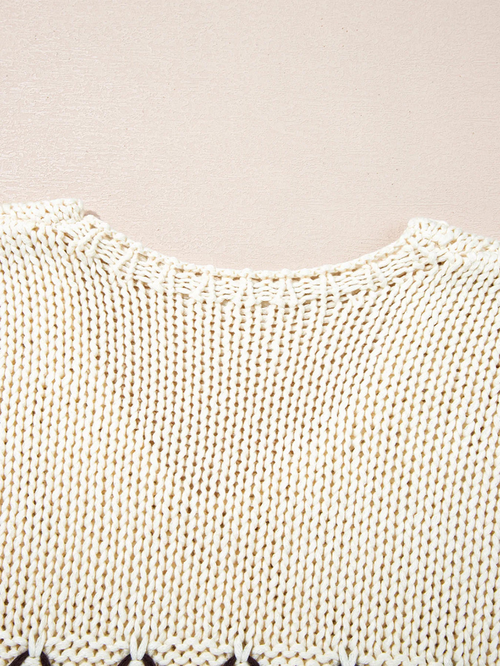 Contrast Stitch Detail V Neck Drop Shoulder Sweater