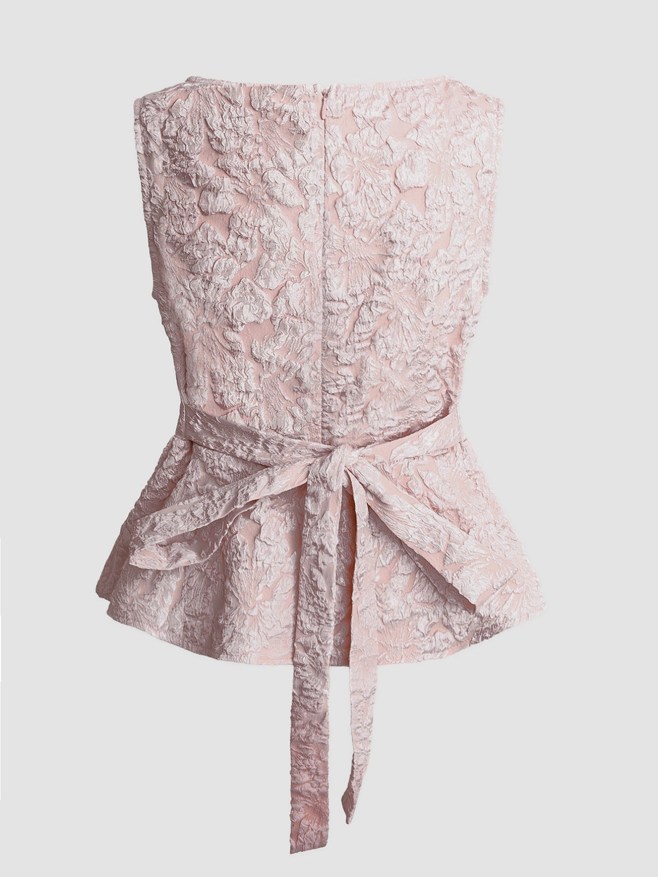 Floral Jacquard Peplum Tank