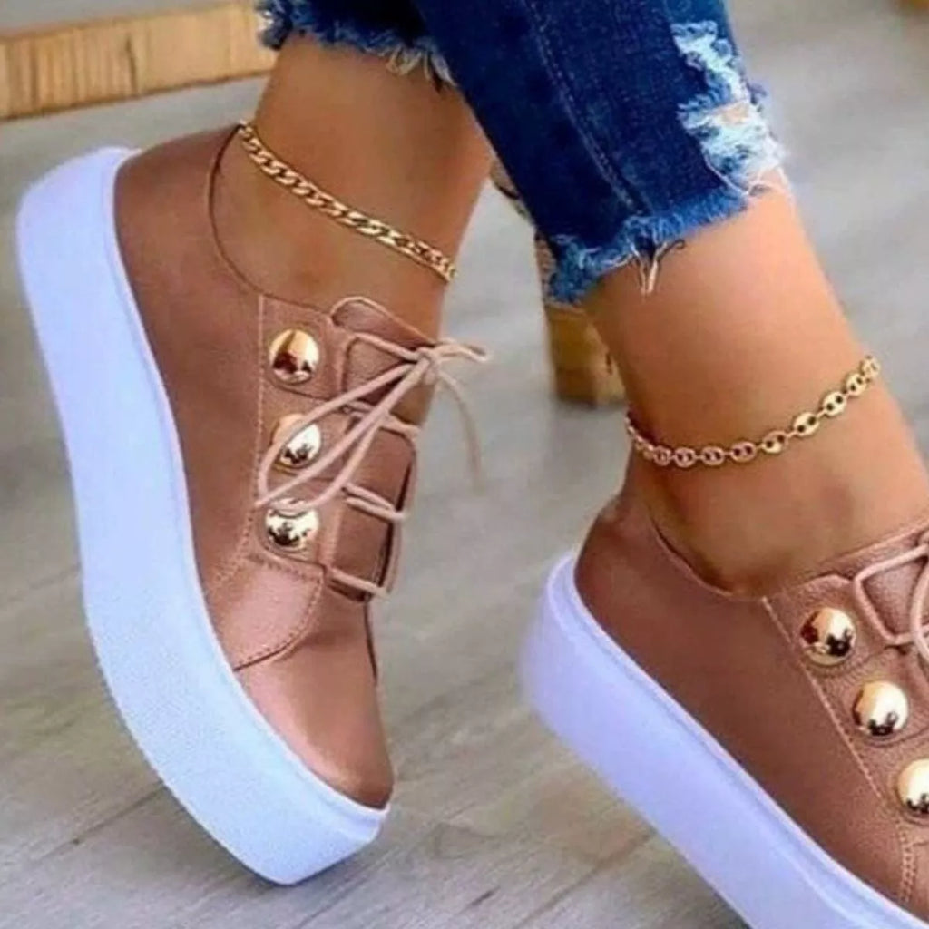 Round Toe Platform Sneakers