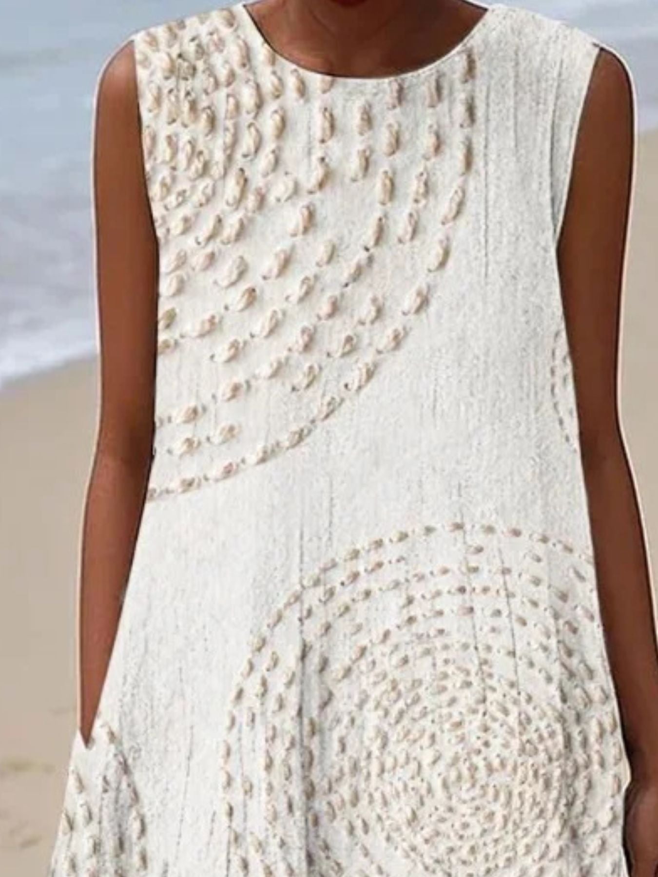 Full Size Round Neck Sleeveless Casual Midi Dress Plus Size