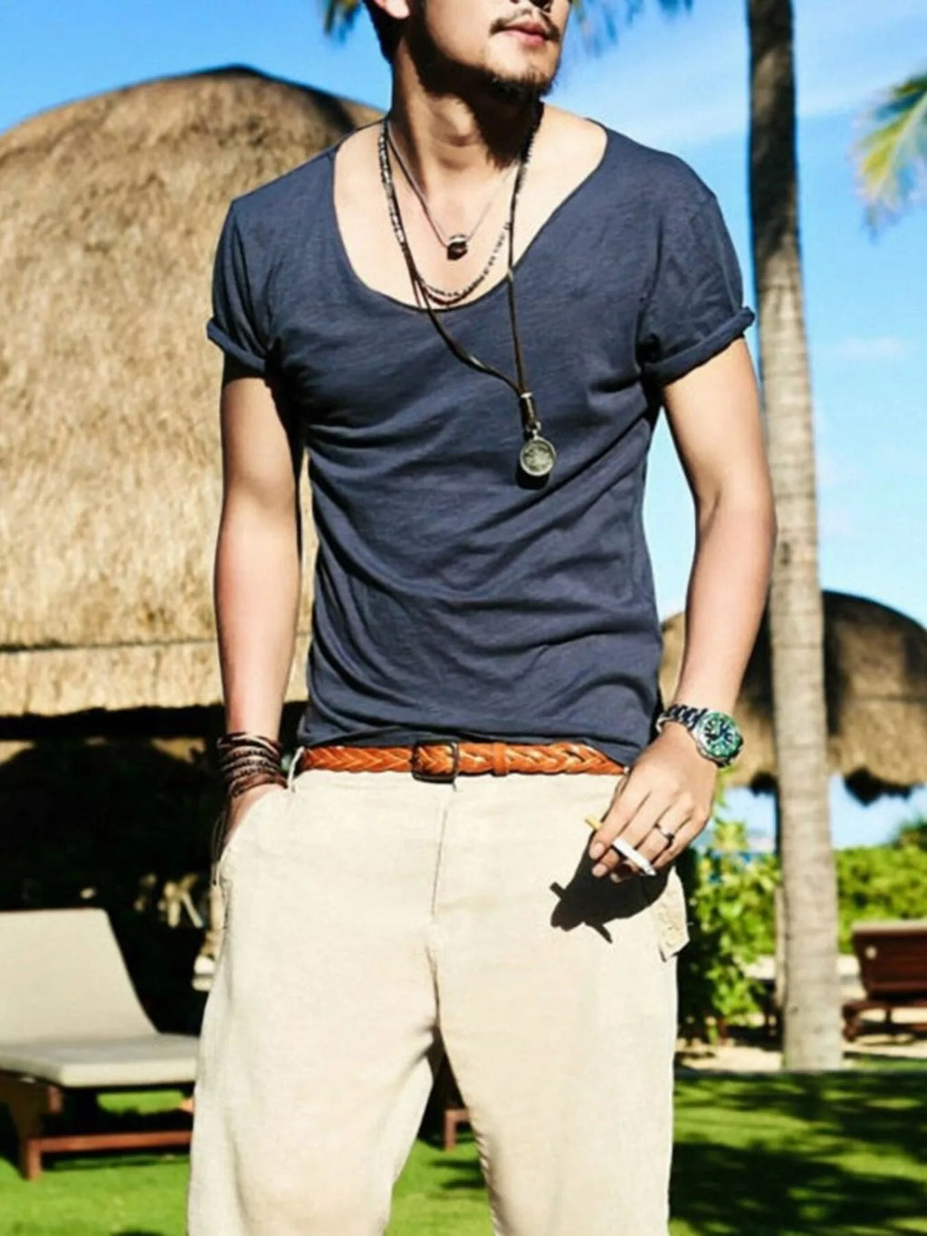 Men's Casual Solid Color Short Sleeve T-Shirt