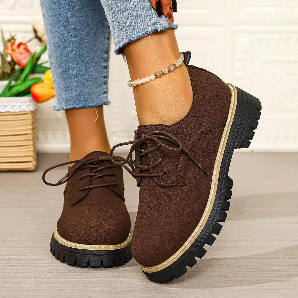 Round Toe Lace-Up Loafers