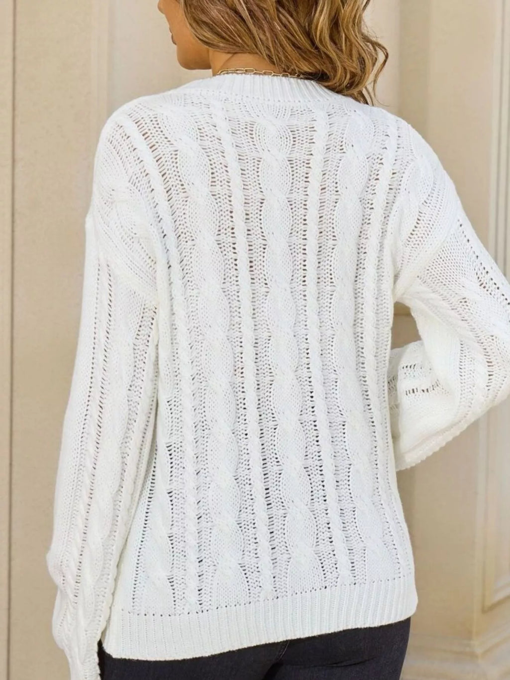 Cable Knit Long Sleeve Sweater