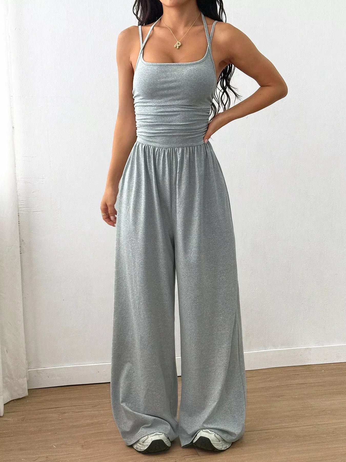 Spaghetti Strap Wide Leg Jumpsuit