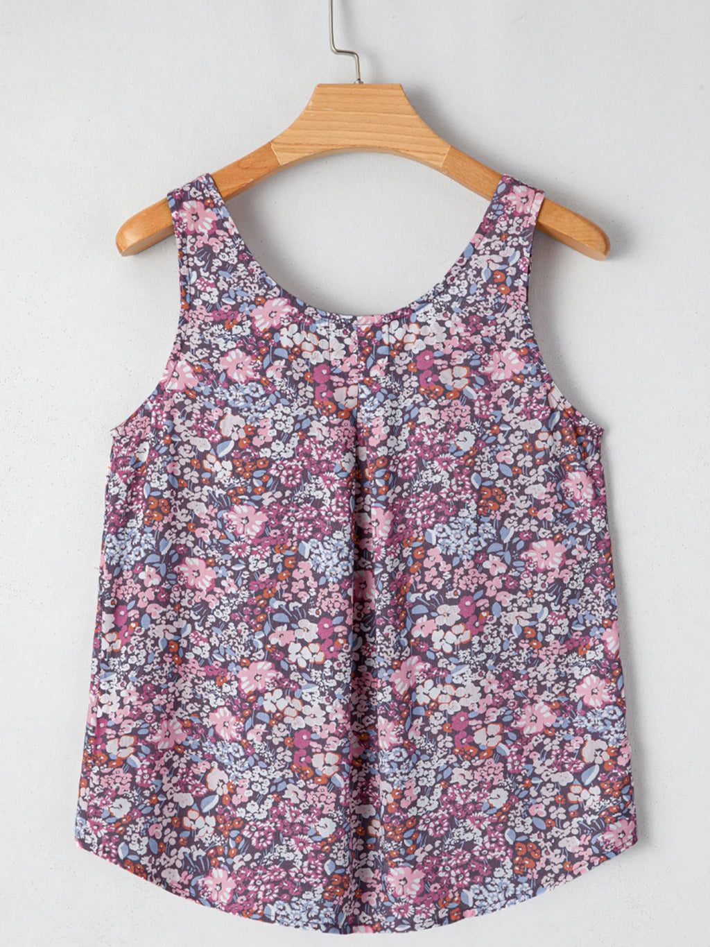 Floral Print Button Front Tank Top