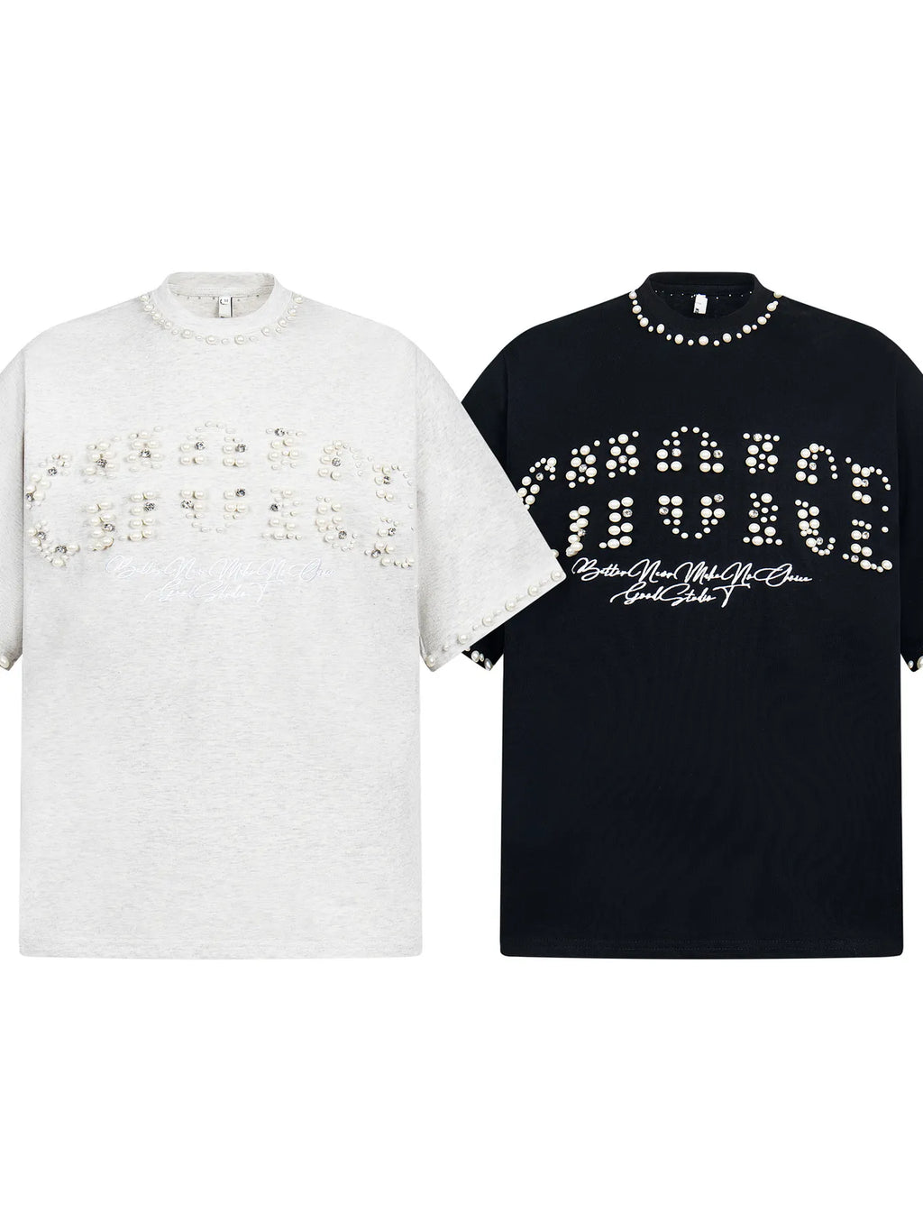 Men's Pearl Detail Round Neck T-Shirt