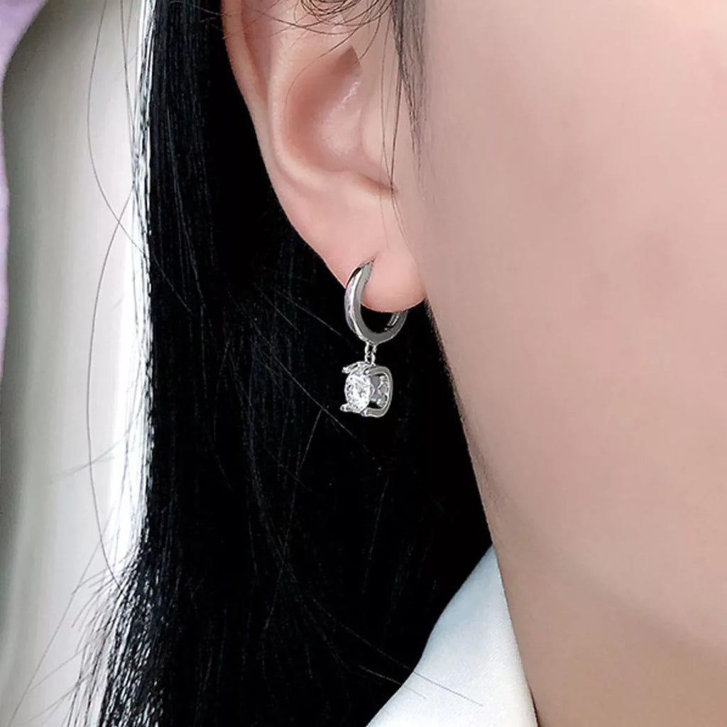 1 Carat Moissanite 925 Sterling Silver Drop Earrings