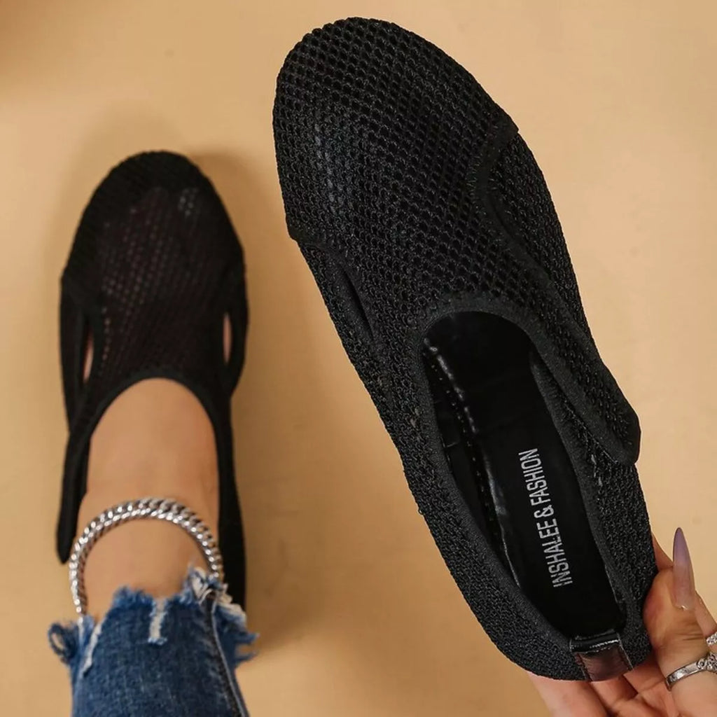Mesh Round Toe Slip-Ons