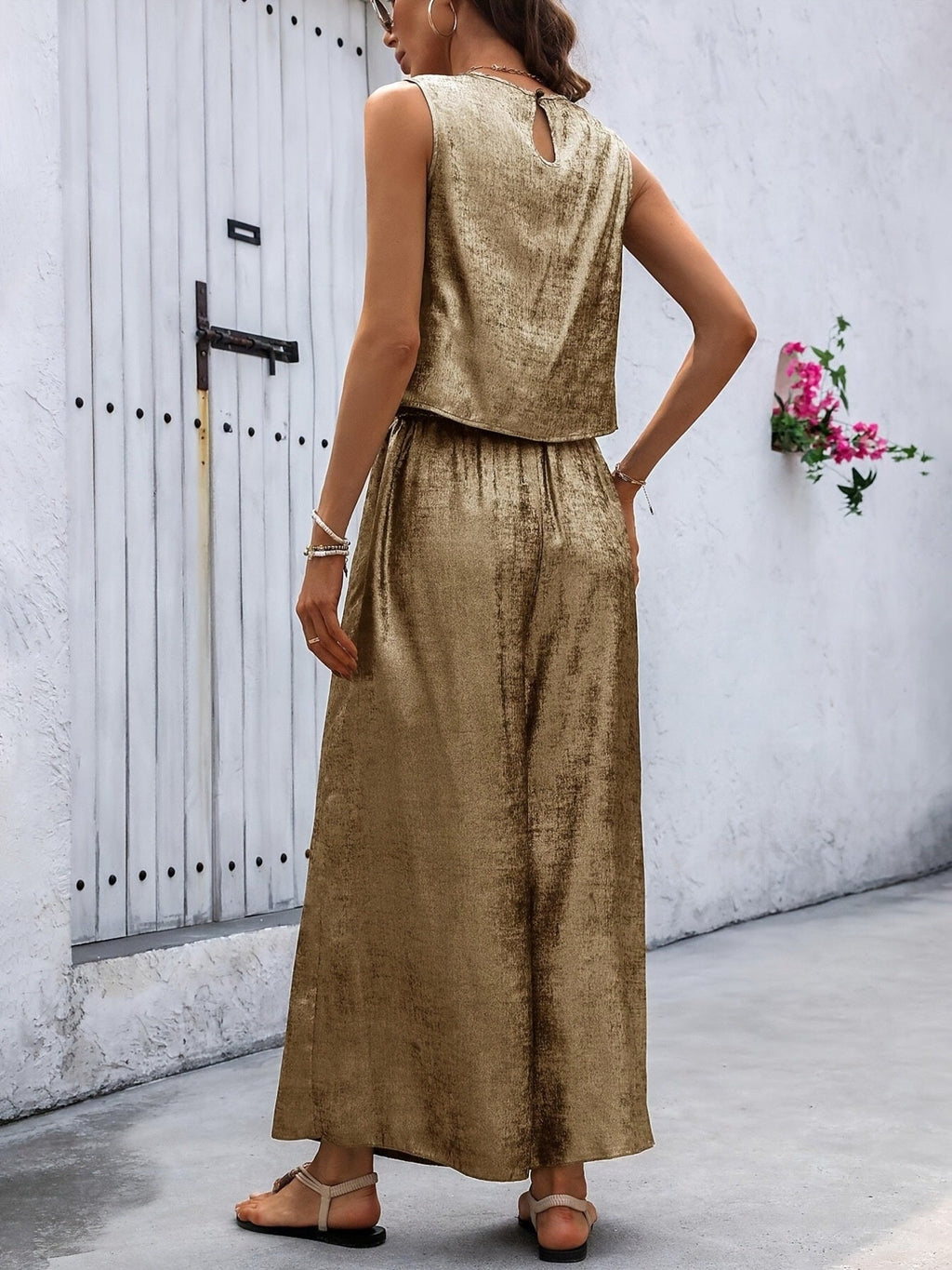 Round Neck Tank and Pants Set