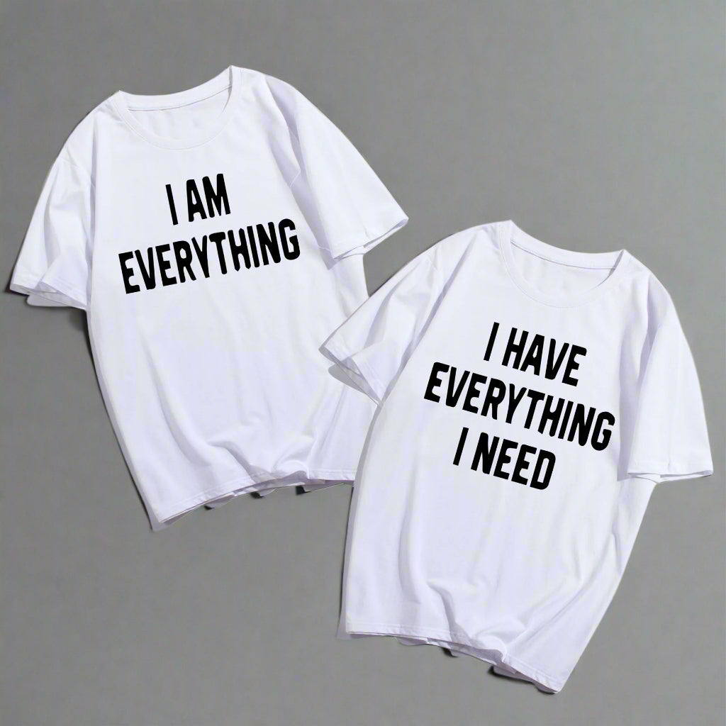 Couples with short sleeve t-shirts