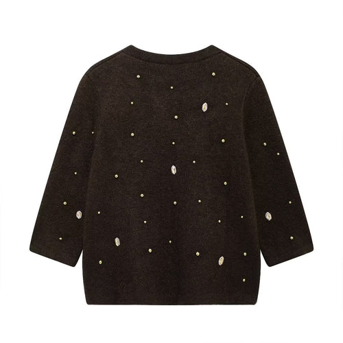 Autumn Jewelry Beaded Knitted Cardigan Coat