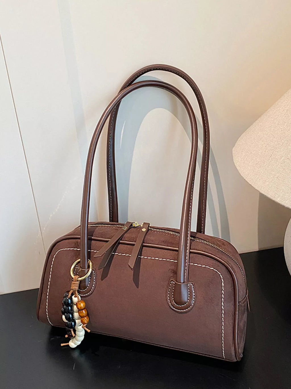 Zipper Closure Shoulder Bag
