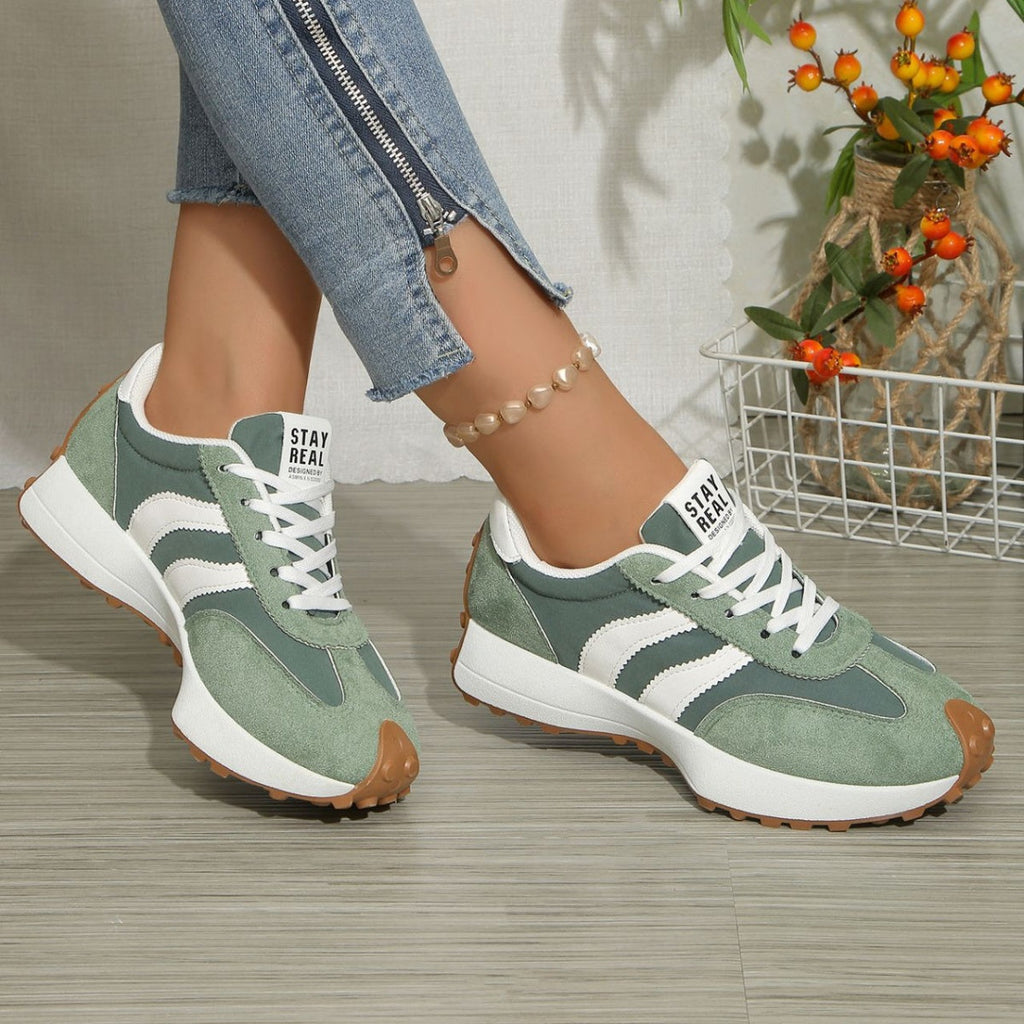 Round Toe Lace Up Sneakers