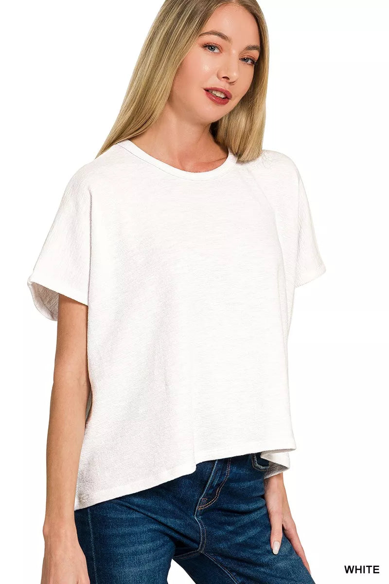 Zenana Cotton Slub Oversized Tee