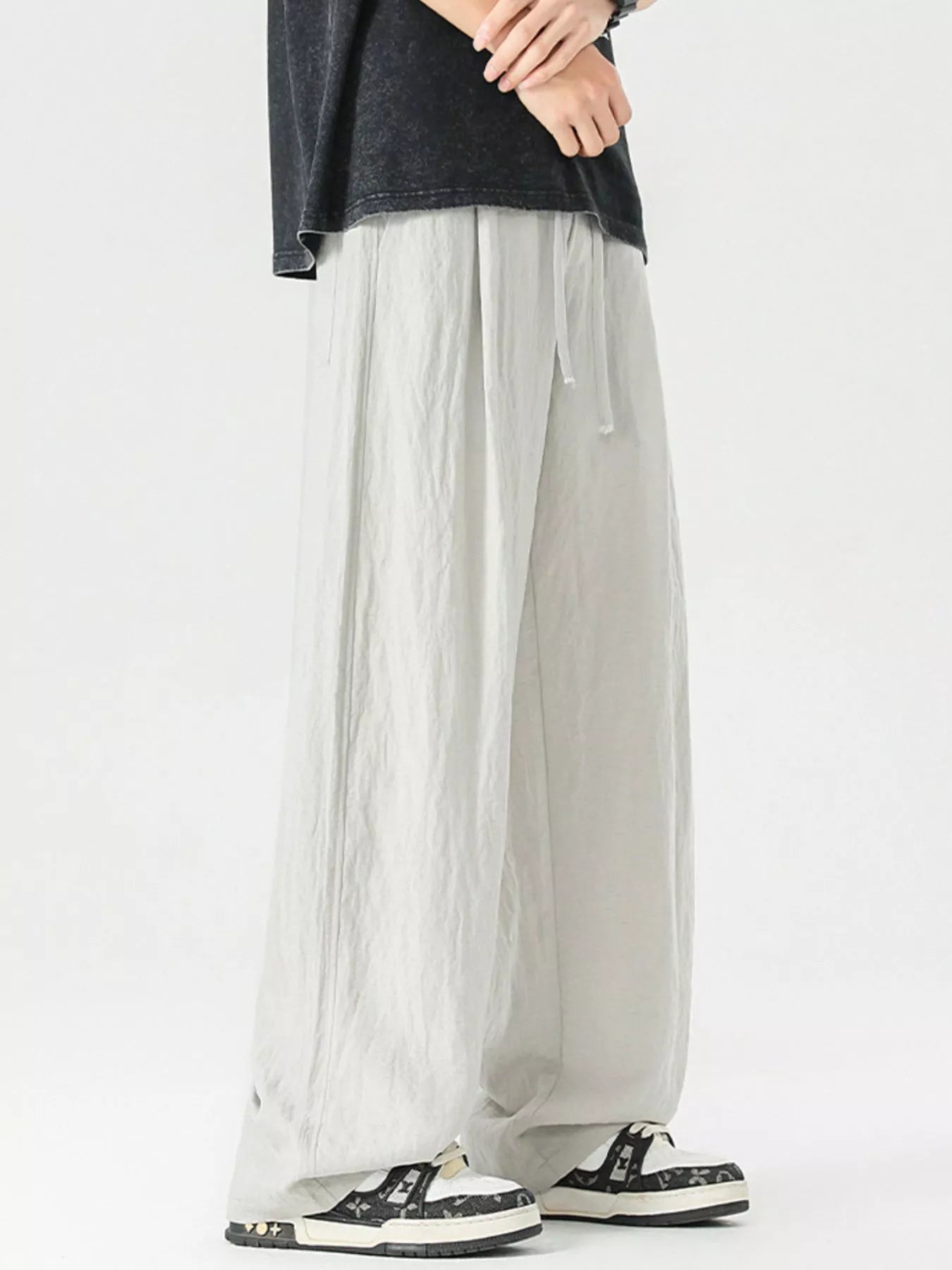 Men's Full Size Lightweight Wide Leg Pants Plus Size
