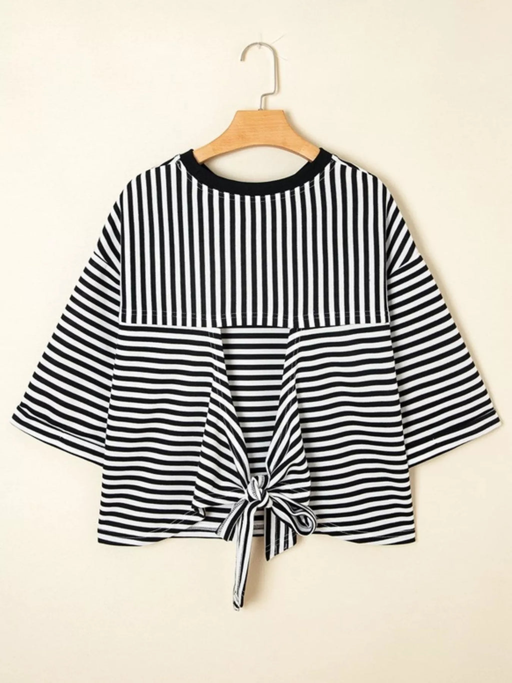 Striped Back Bow Tie T-Shirt