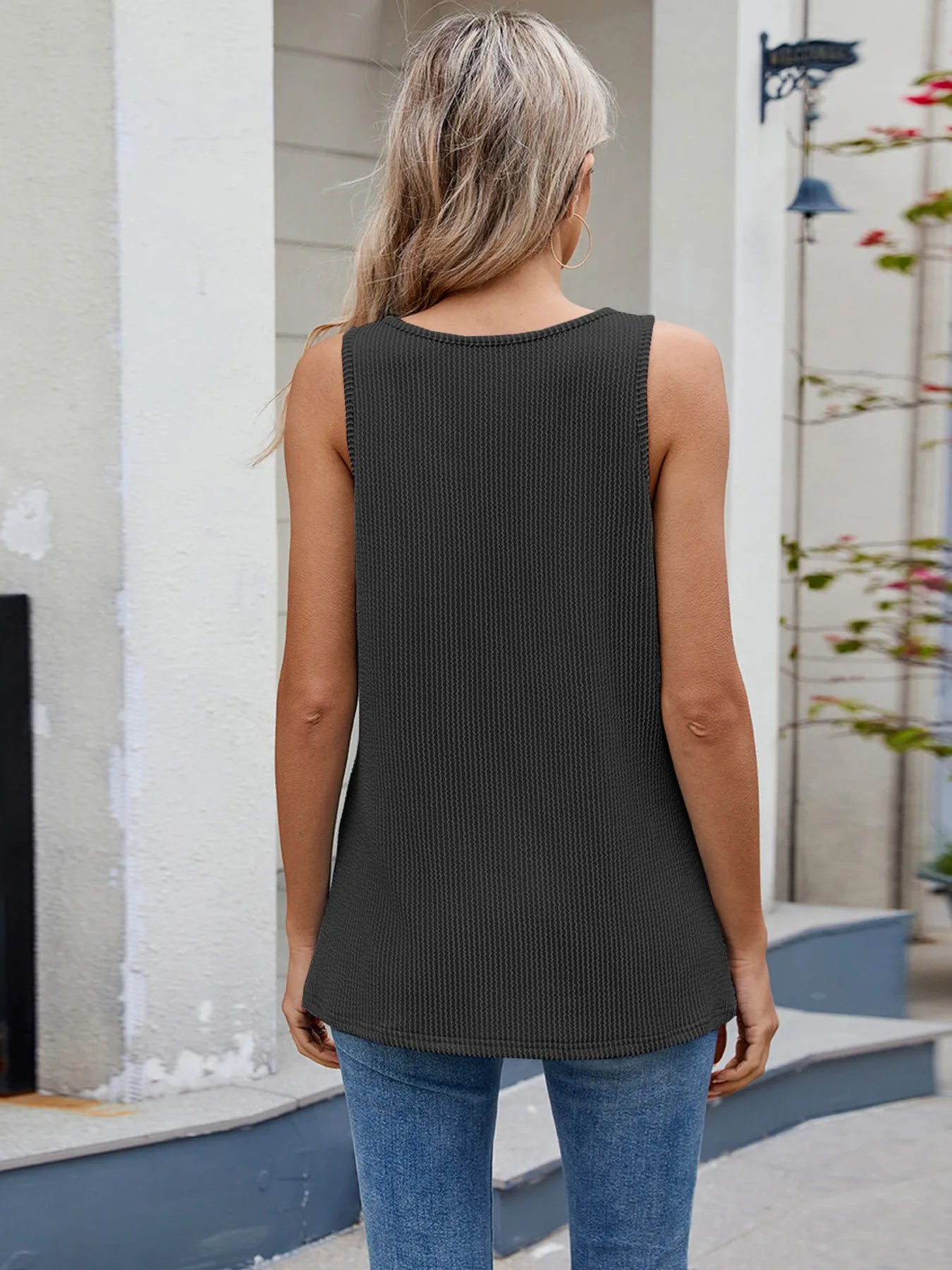 O-Ring Detail Wide Strap Tank