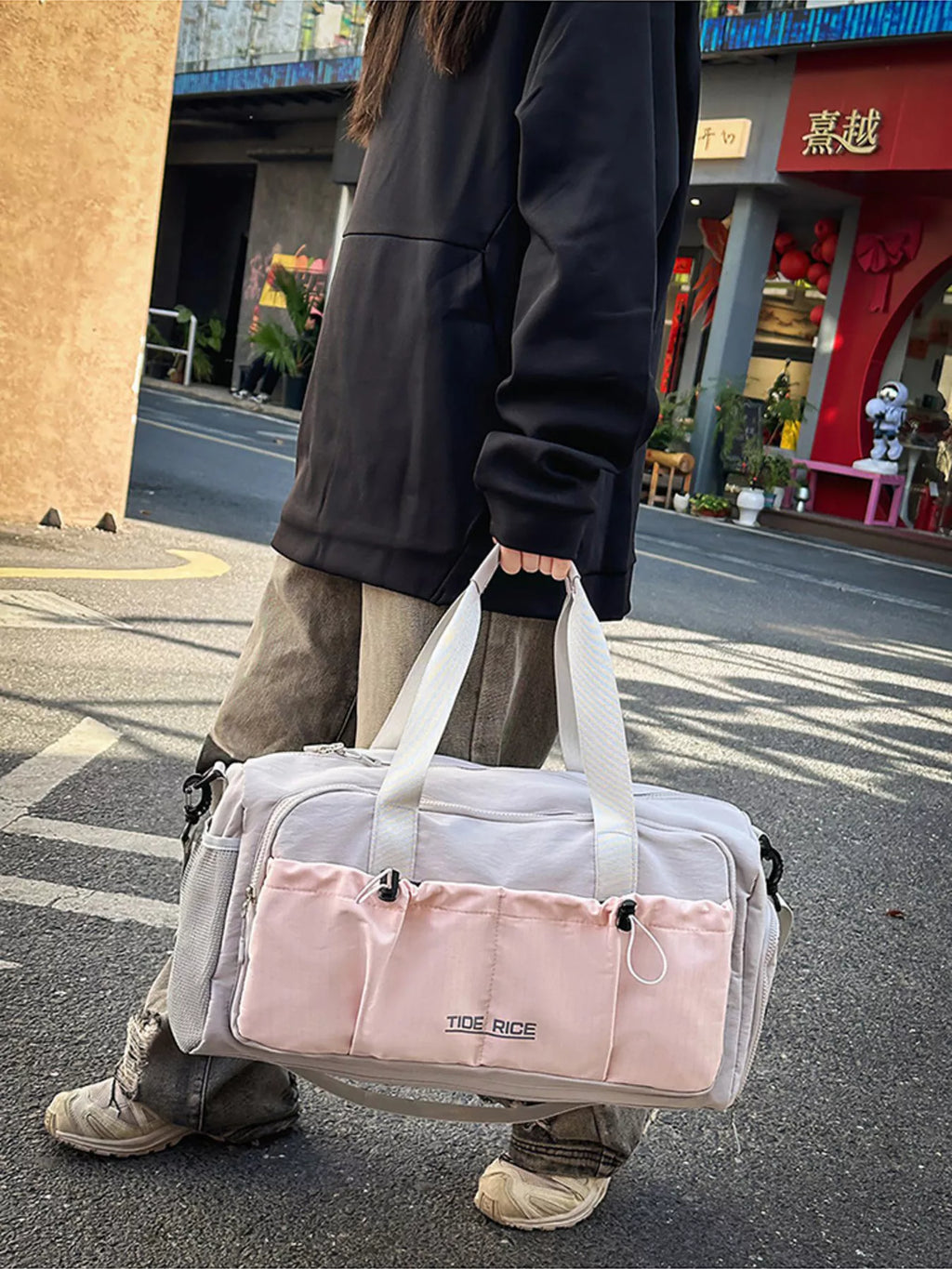 Drawstring Multiple Pockets Travel Bag