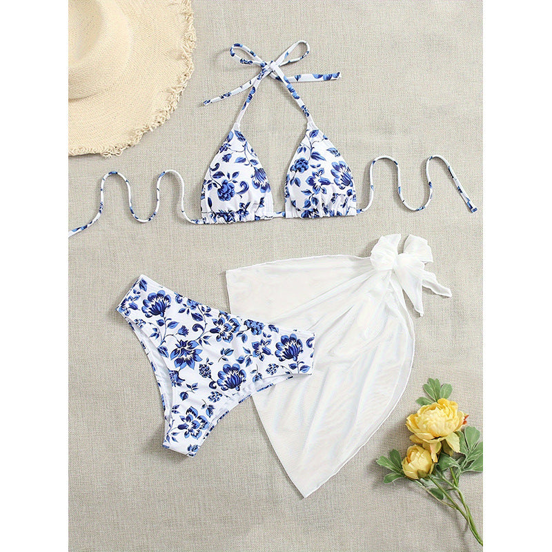 Sexy Printed Bikini Three-Piece Swimwear Set