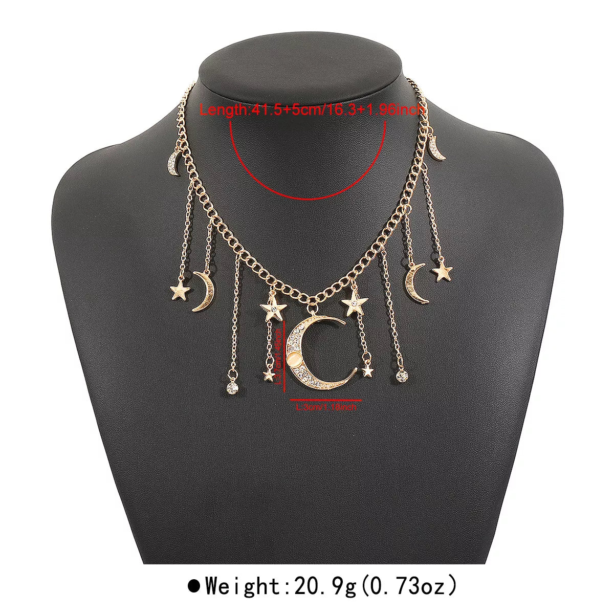 Moon & Star Charm Necklace