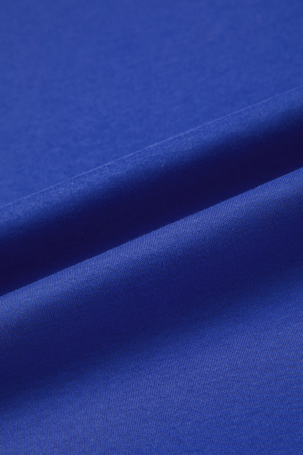 Dark Blue Solid Color High Neck Oversize Tee