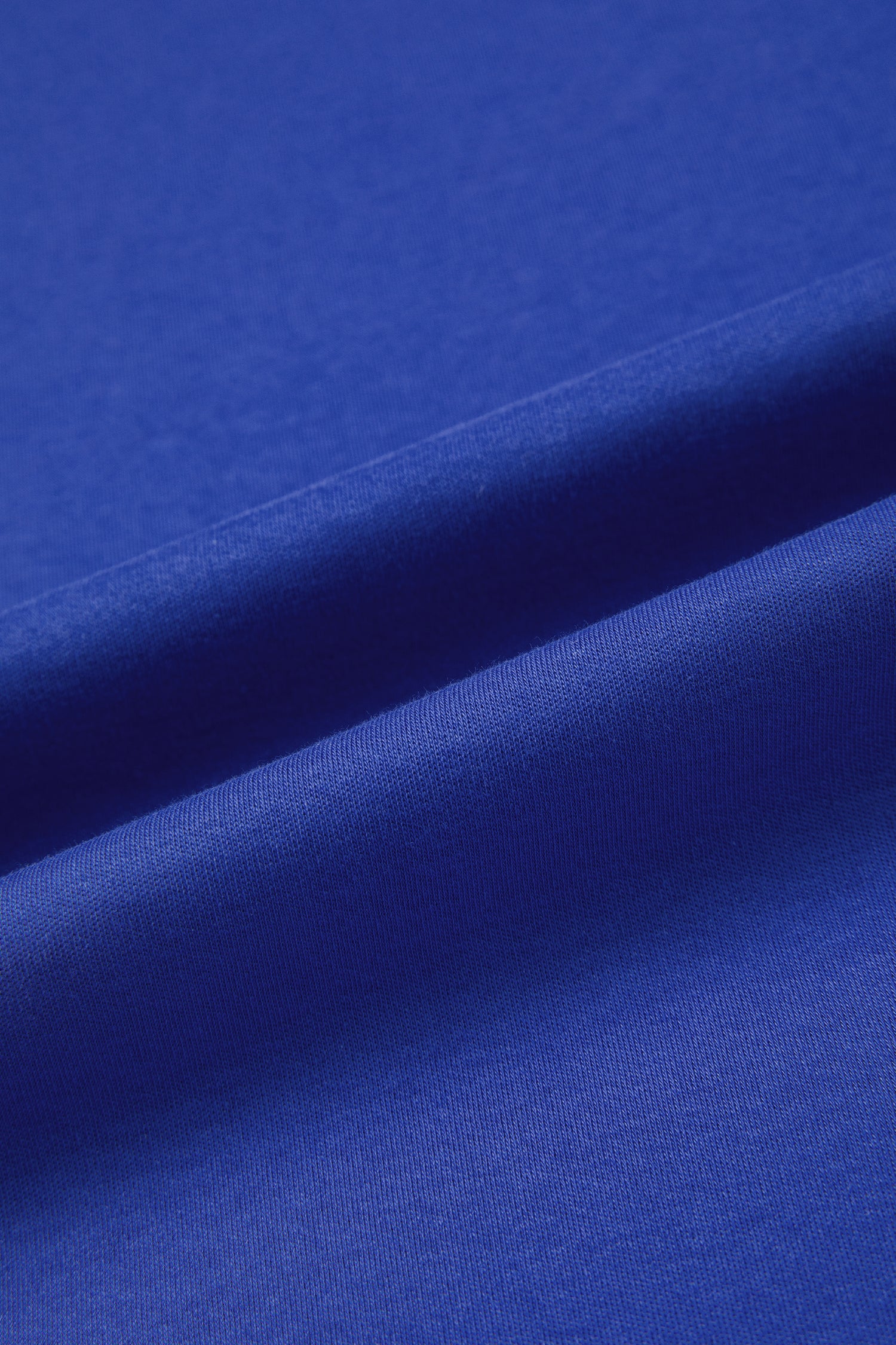 Dark Blue Solid Color High Neck Oversize Tee