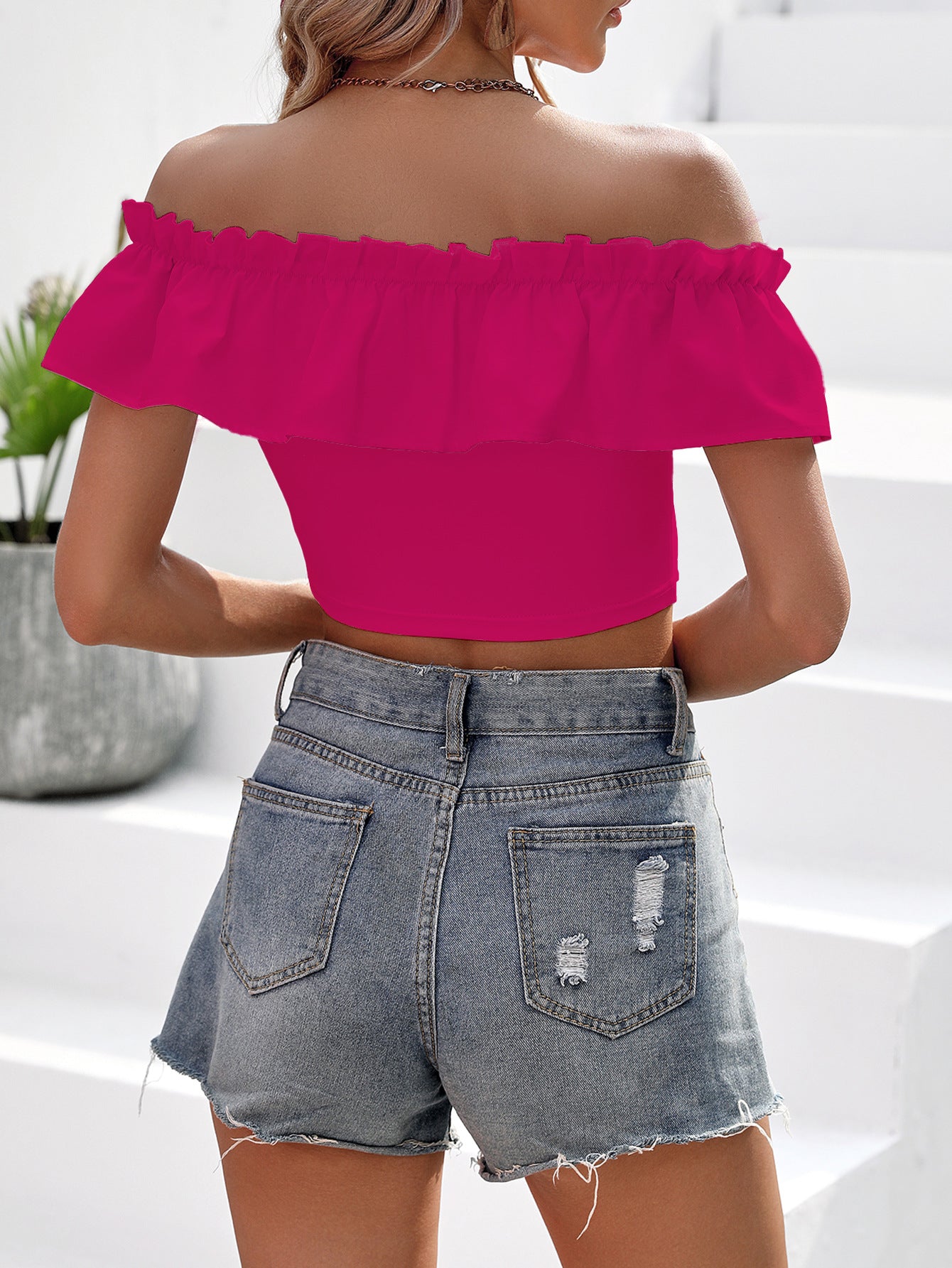 Fashion Women's Tank Tops Slash Neck Off Shoulder Strapless Solid Color Folds Slim Tops Female Tide Summer