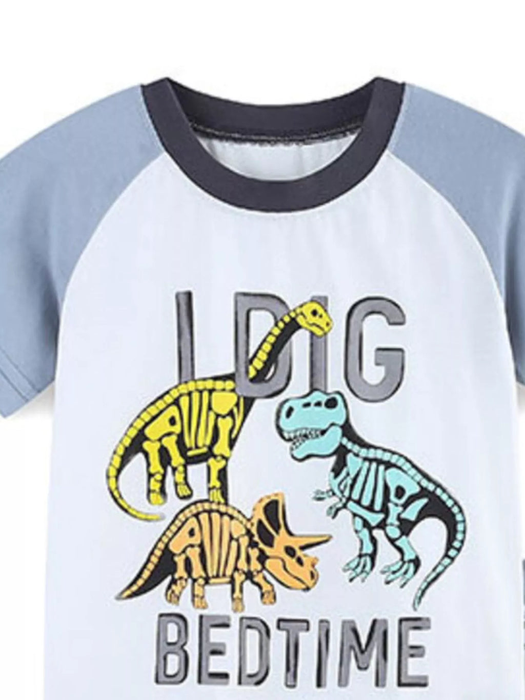 Children's Dinosaur Print Top and Striped Shorts Set
