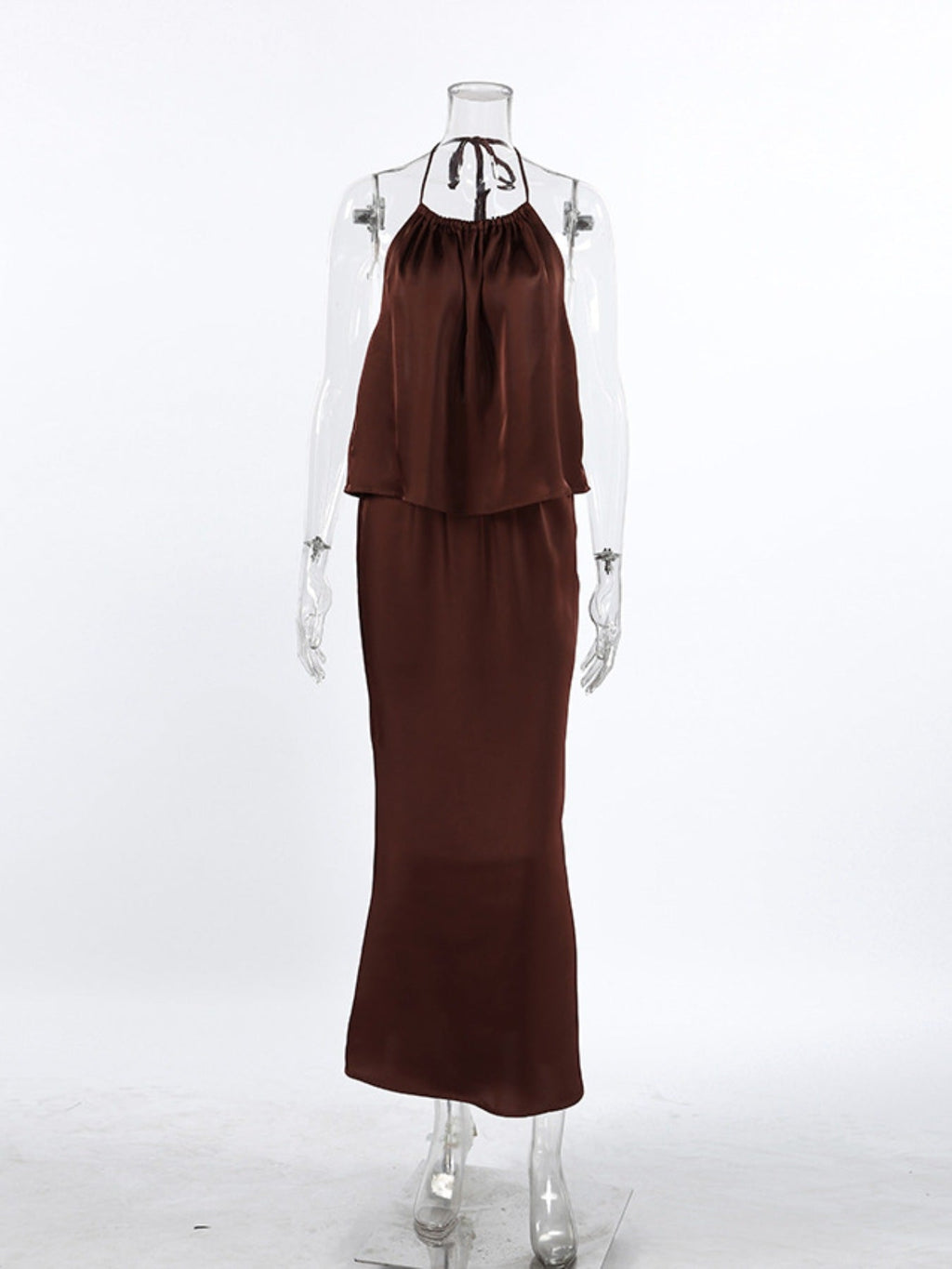 Backless Halter Neck Maxi Dress