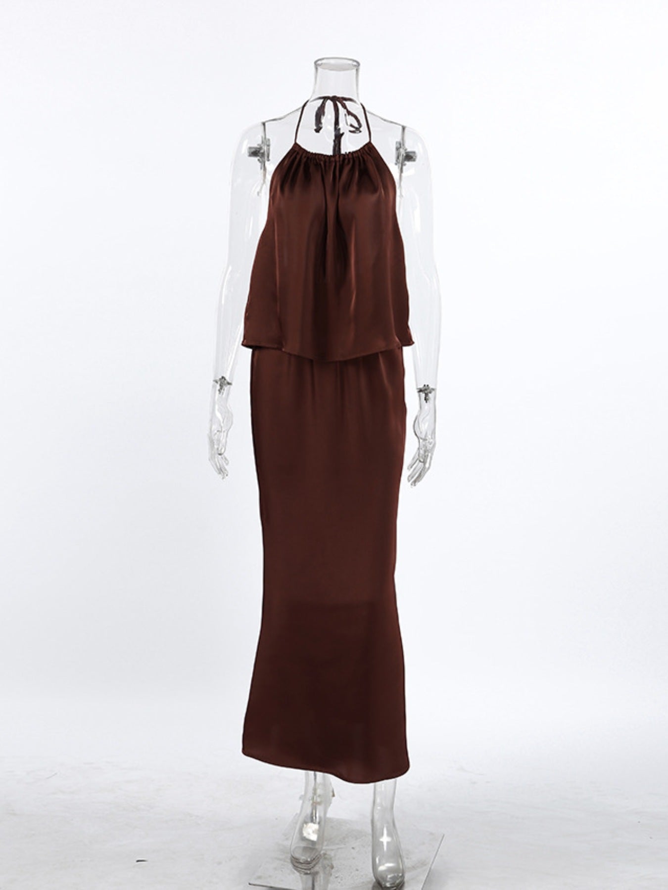 Backless Halter Neck Maxi Dress