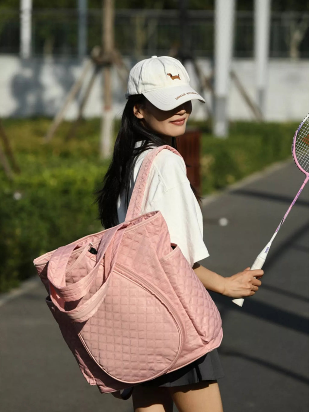 Quilted Racket Backpack Bag