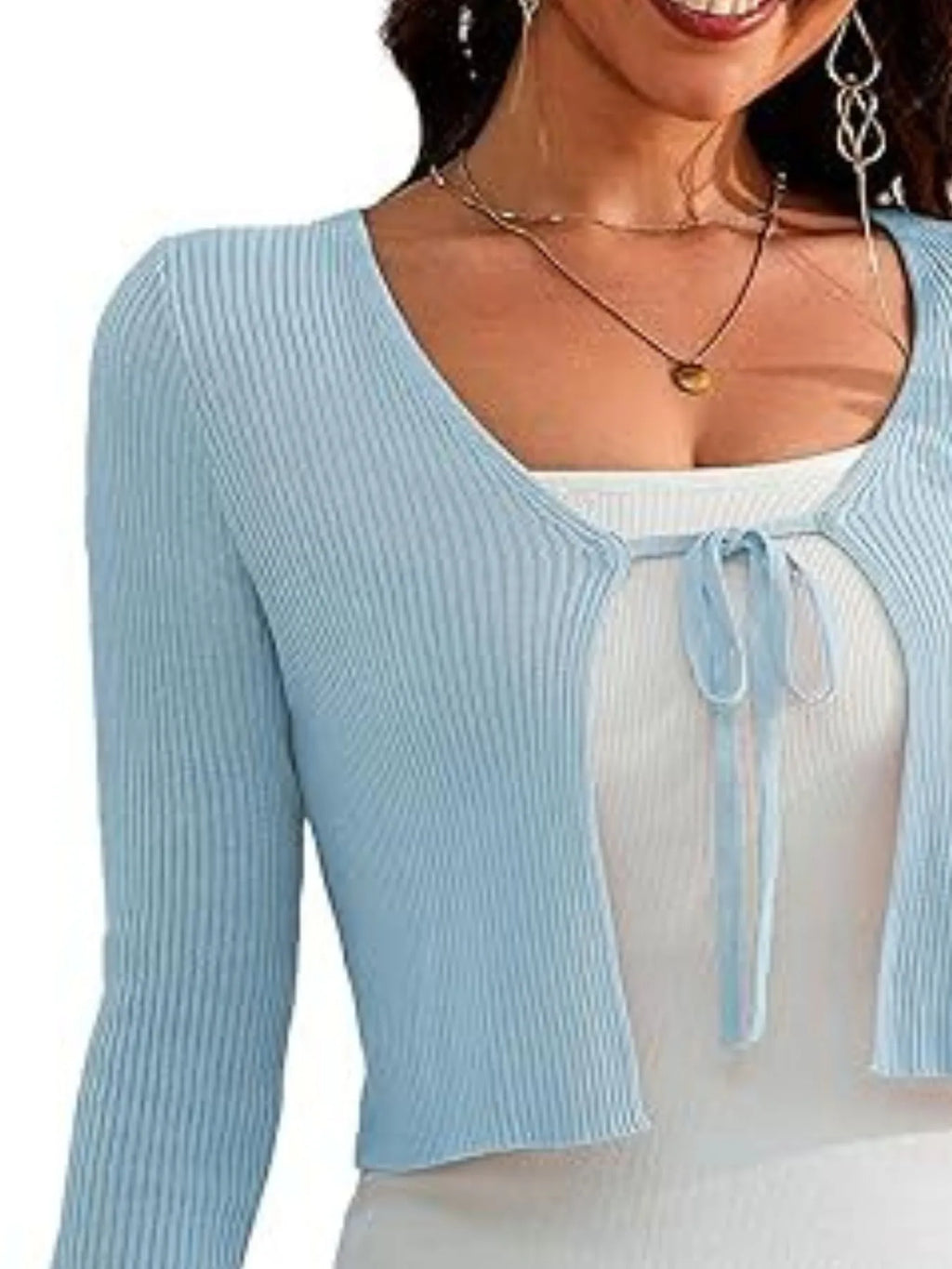 Tie-Front Long Sleeve Cardigan