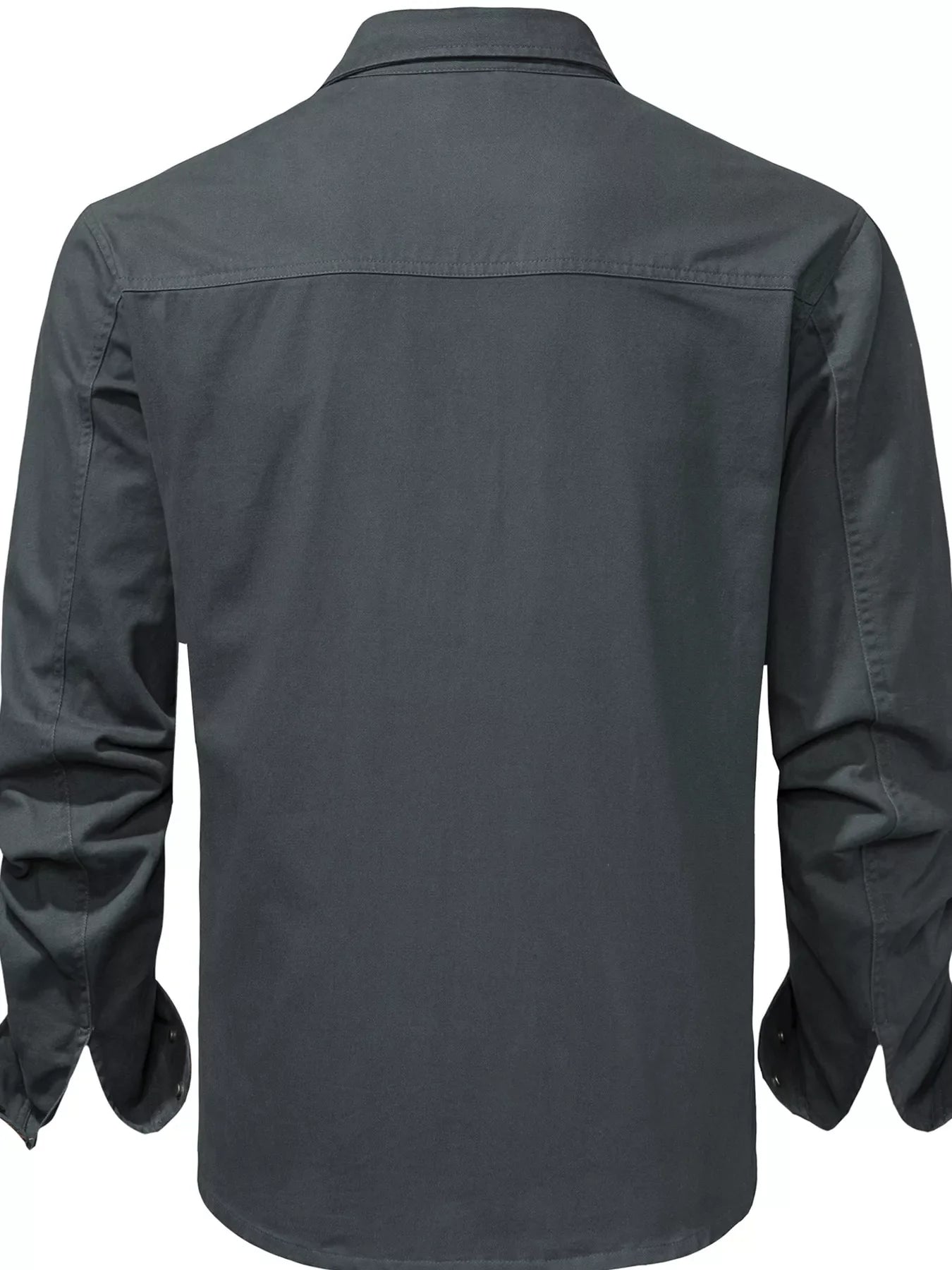 Men's Casual Long Sleeve Button-Down Shirt with Pockets
