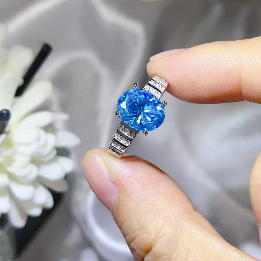 3 Carat Moissanite Oval 925 Sterling Silver Ring