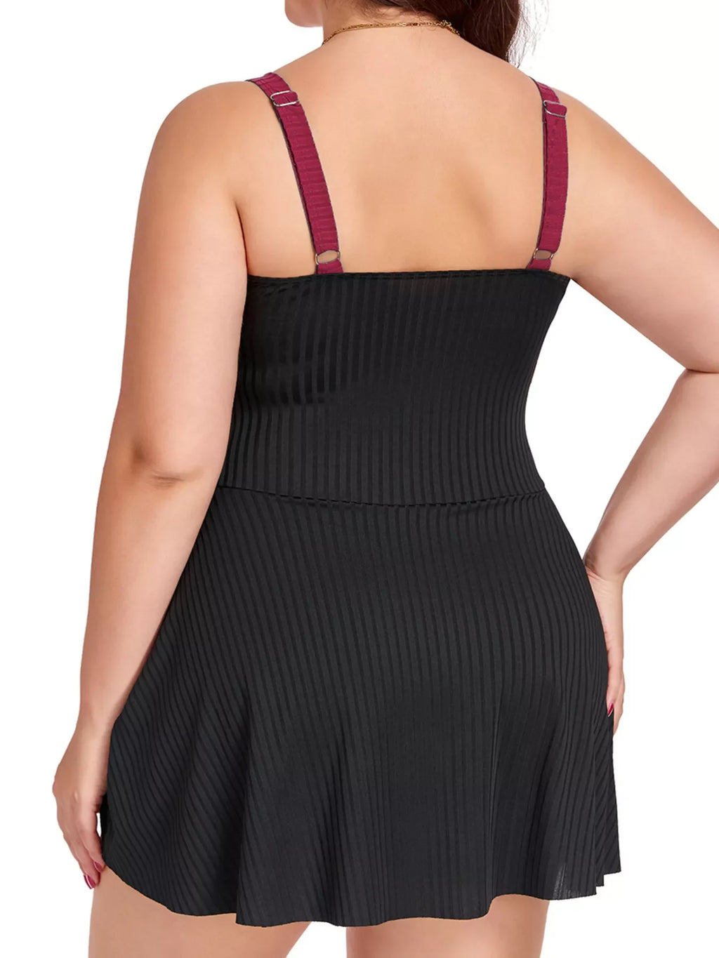 Plus Size Ruched One-Piece Swim Dress