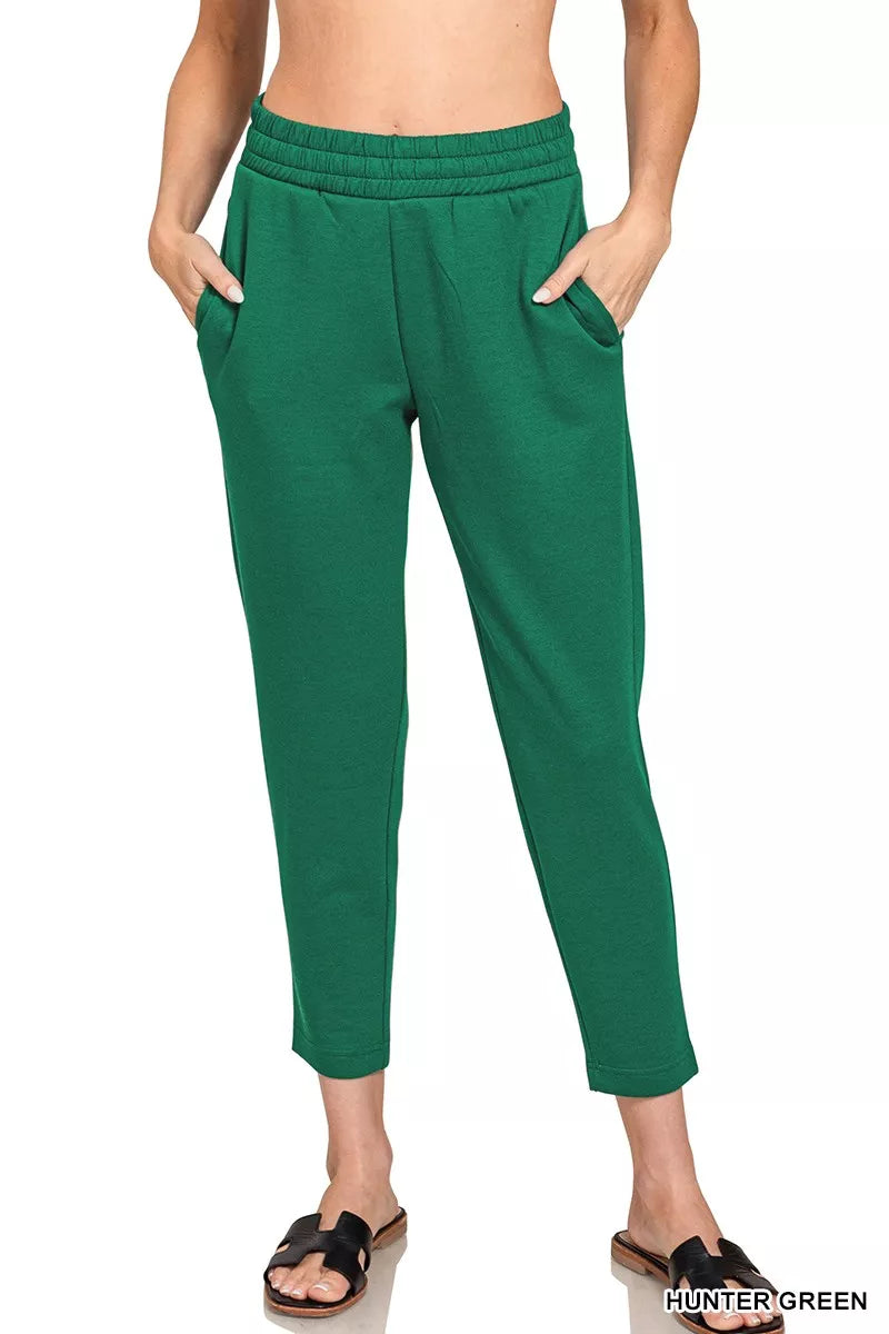 Zenana Scuba Capri Sweatpants with Pocket