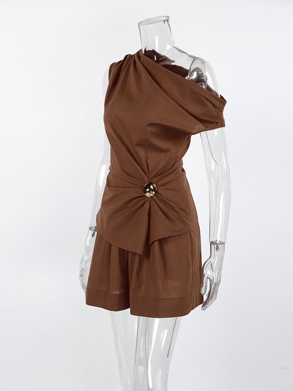 One-Shoulder Top and Shorts Set