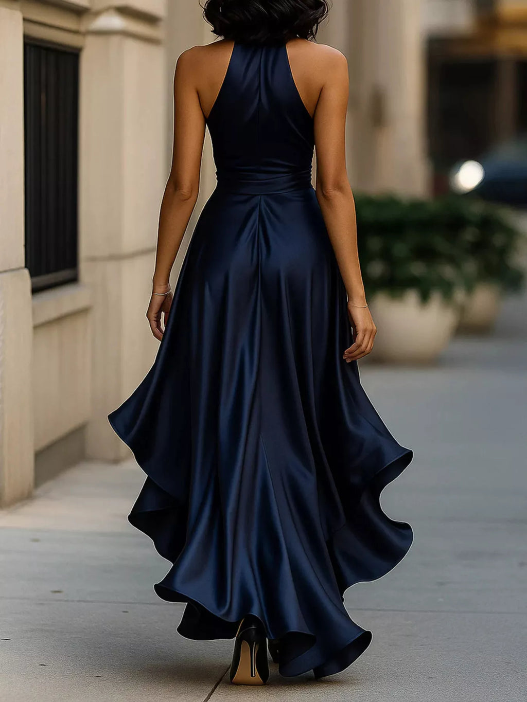 Ruffled Halter Neck Maxi Dress