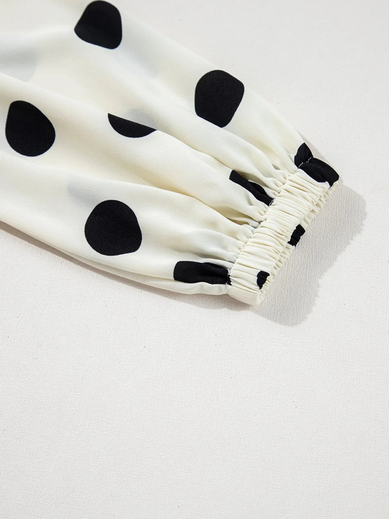 Polka Dot Surplice Puff Sleeve Mini Dress