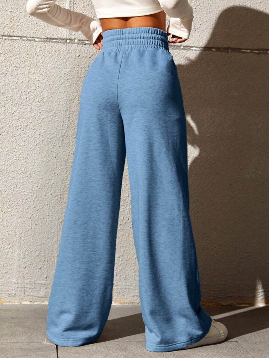 Wide Leg Drawstring Waist Pants