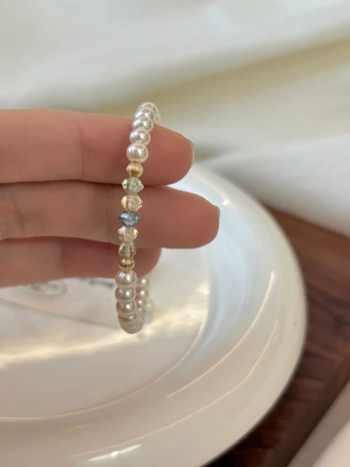 18K Gold-Plated Pearl Bracelet