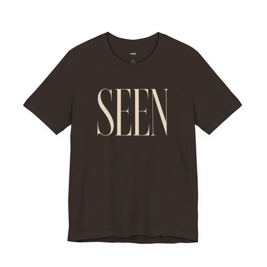 SEEN Premium Graphic Tee | Minimalist Luxury Streetwear Shirt | Identity & Self Worth Apparel