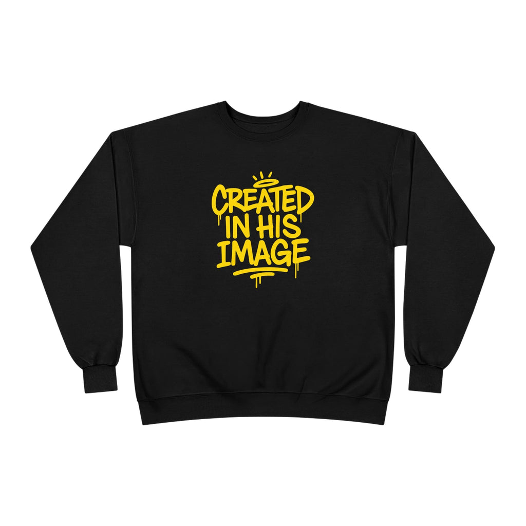 Created In His Image Unisex Sweatshirt — Genesis 1:27 Inspirational Graphic